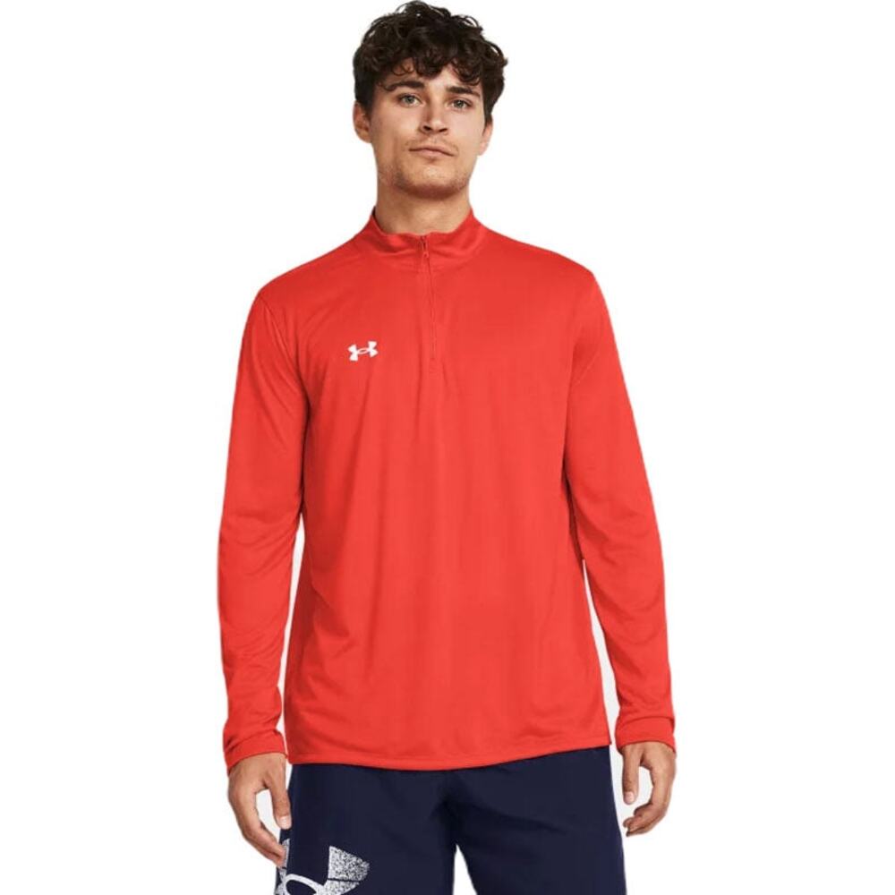 NWT Under Armour UA Tech Men's Team Tech Long Sleeve 1/4 Zip in Dark Orange L